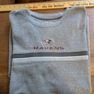 Ravens Men's XL Gray Pullover Shirt, Easy Care, Game Day Brand